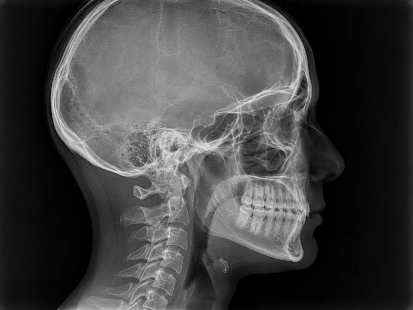 Lateral cephalometric X-ray used for orthodontic assessment